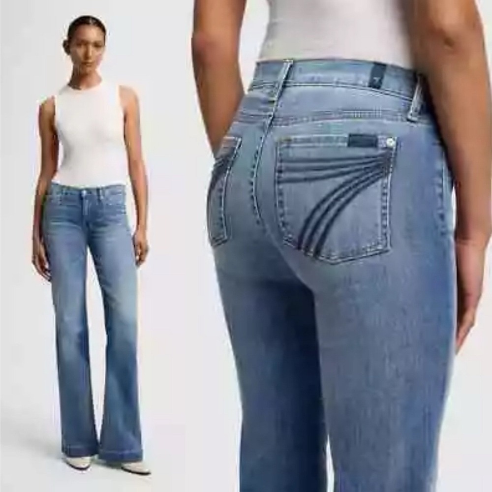 7 For All Mankind Womens 34‎ Dojo Denim Jeans Original Trouser Blue 7R012005-IBZ